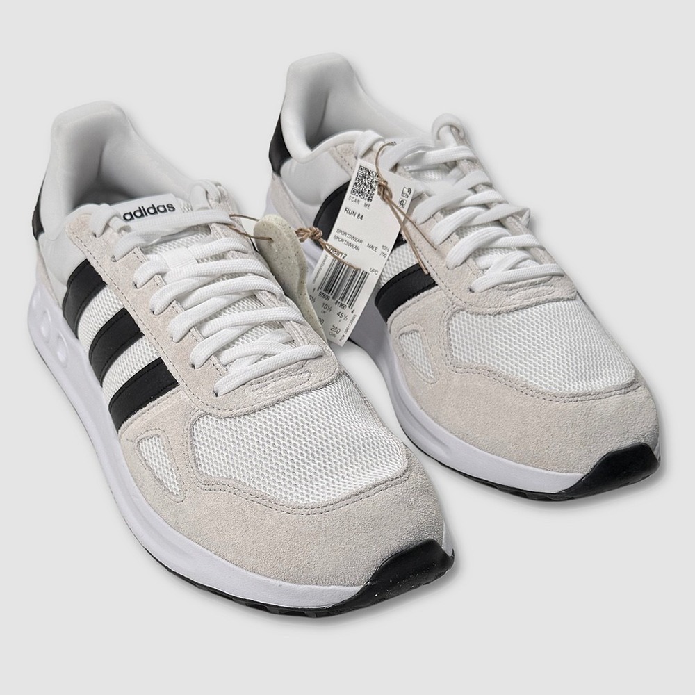Adidas Run 84  Shoes / Sneakers - NEW Mens 10 Cloud White / Black - #49115-OFCL - Picture 2 of 5